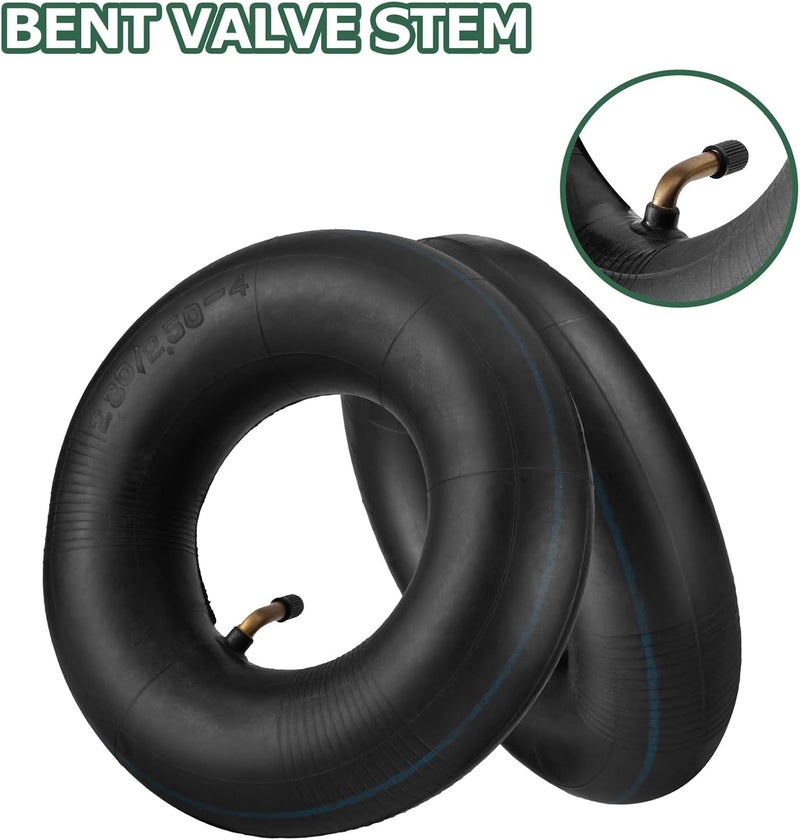 NIGOOLATA 2.80/2.50-4 Inner Tube 2.80-4 2.50-4 Replacement Tire Tubes with Bent Valve Stem for Wheelbarrows, Scooters, Hand Trucks, Lawn Mowers, Dollies - 2 Pack - Image 3
